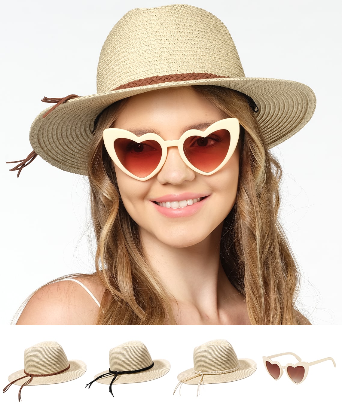 Women Floppy Beach Hat Beach Sun Hat Womens Beach Sun Hat Womens Uv  Protection Wind Lanyard for Straw Hat