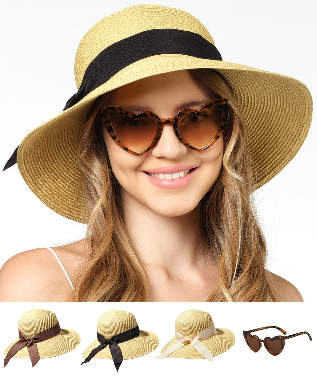 Women Outdoor Sun Protection Hat Straw Woven Sunbonnet Upf 50+ Sun