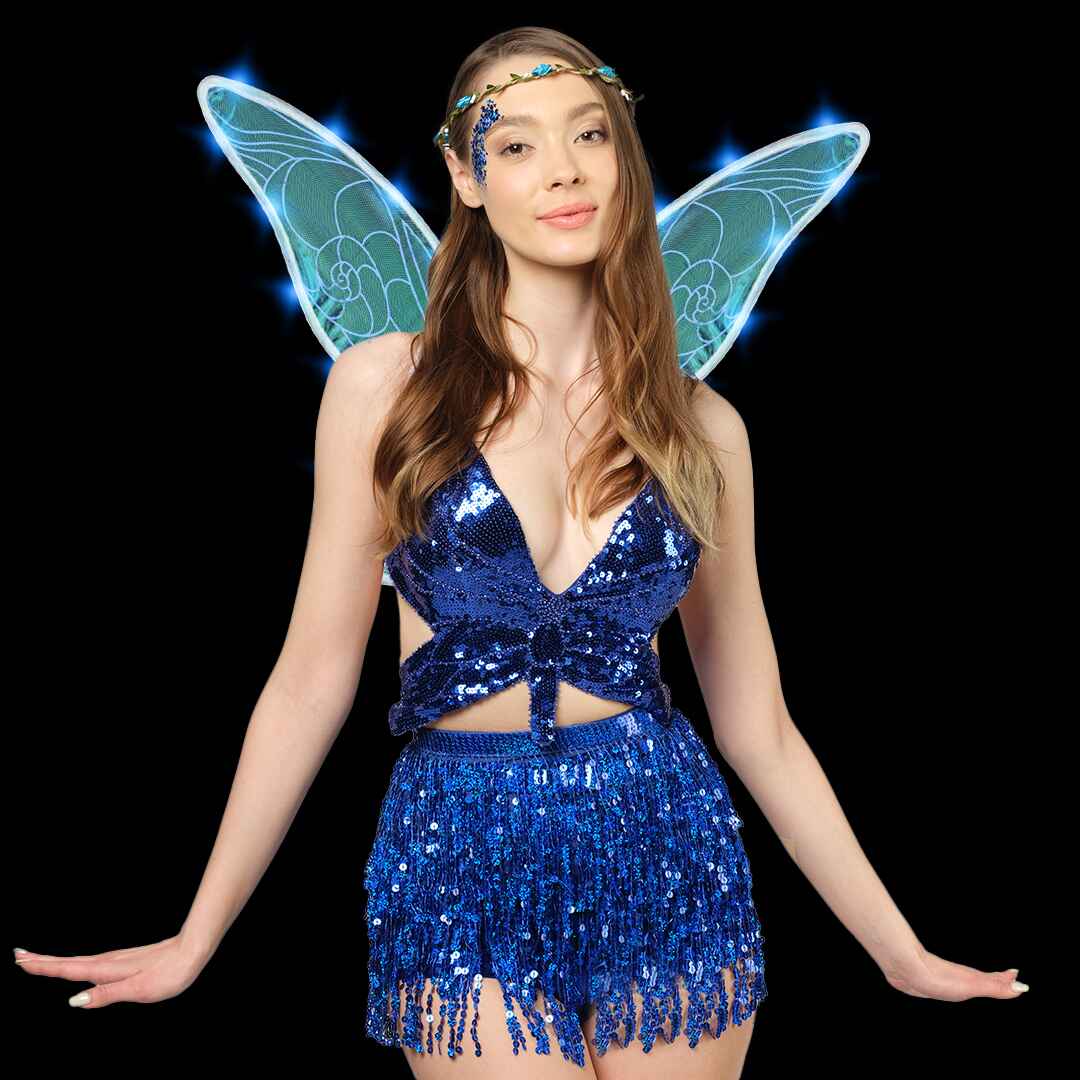 blue holographic light out fairy wings for adults fairy wings for girls butterfly wings