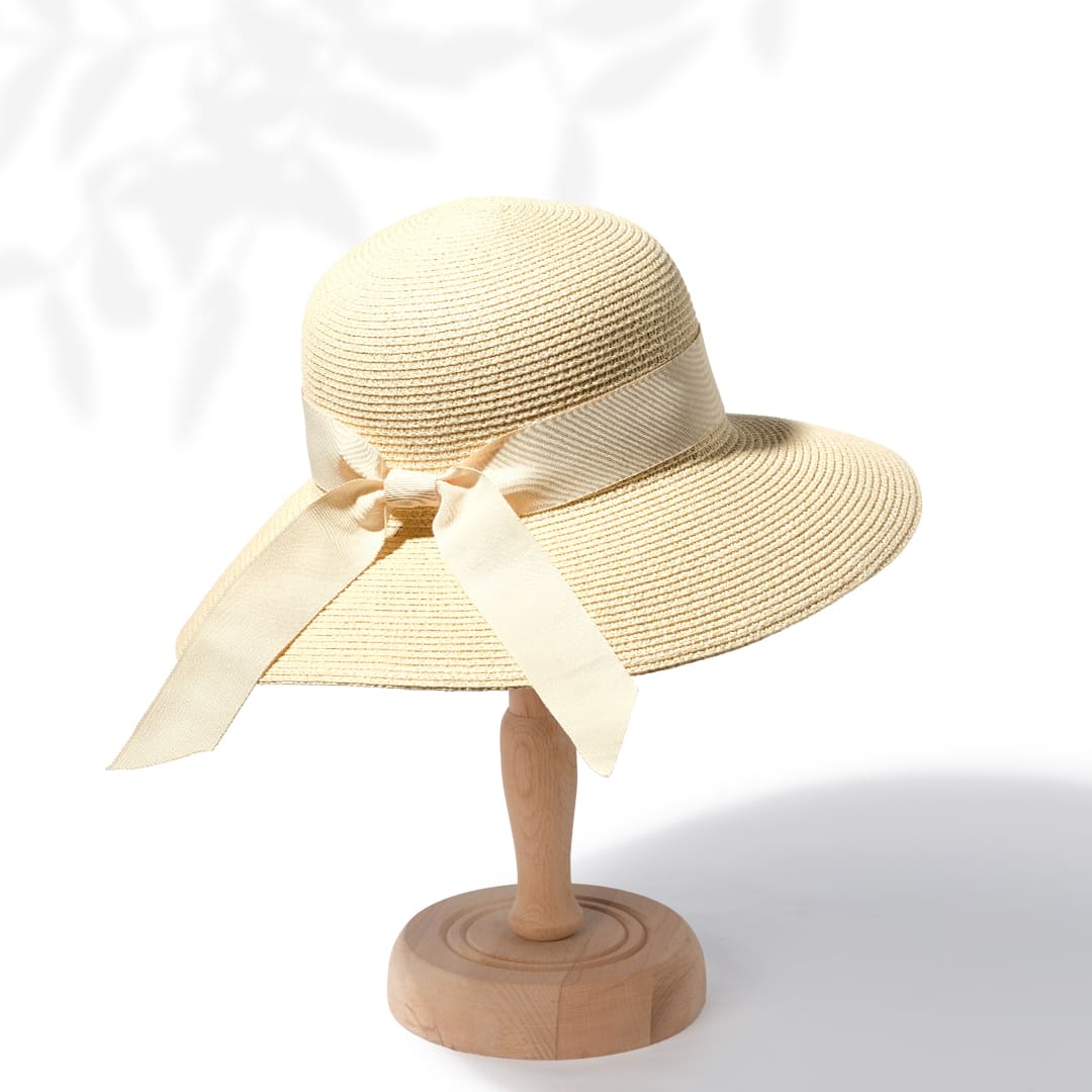 Funcredible Straw Fedora Hat for Women - Wide Brim Summer Hat - Panama Hats with Bows and Heart Shape Glasses - UPF 50+