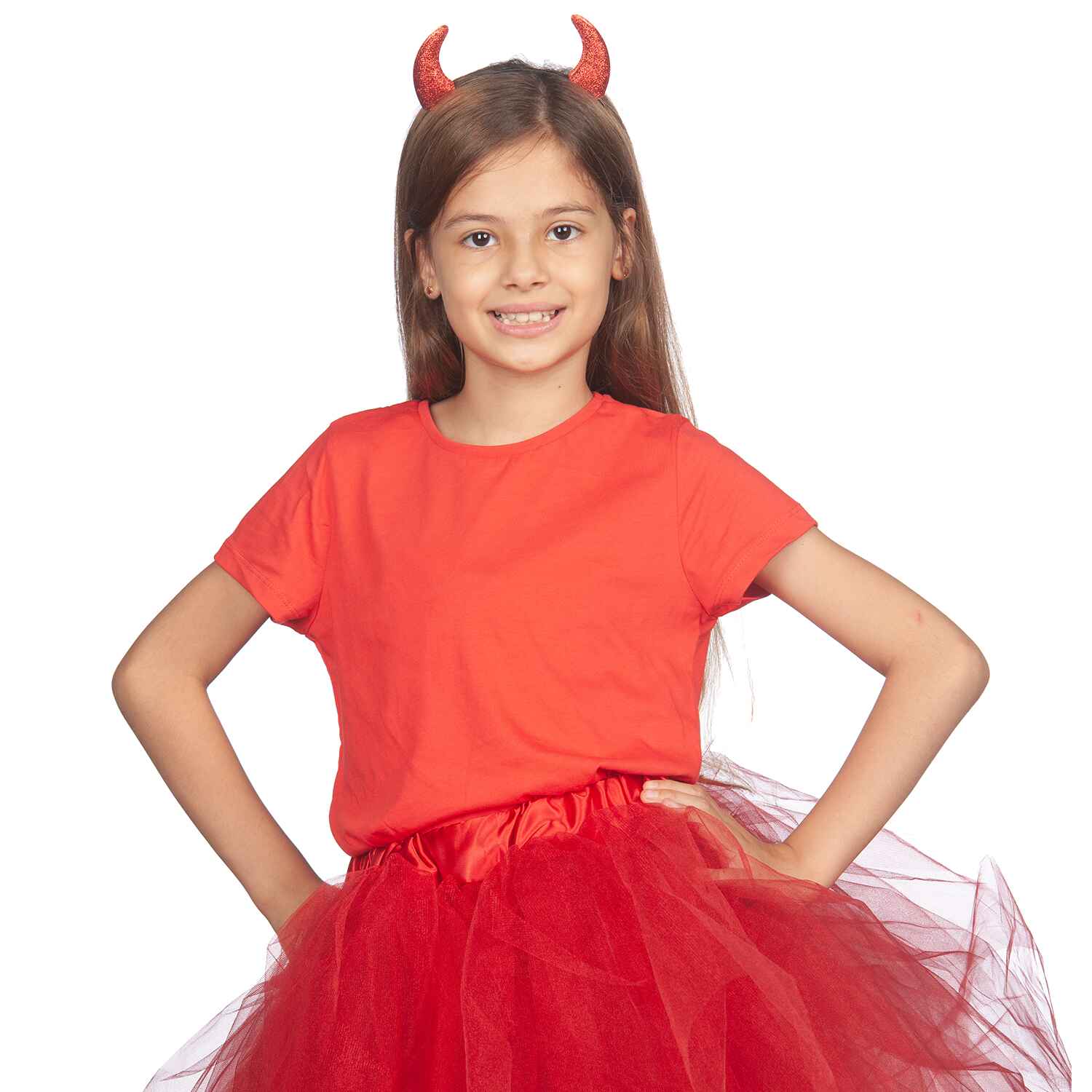 FUNCREDIBLE Devil Costume Accessories Set, Devil Horns and Tail with  Pitchfork, Glitter Devil Ears Headband