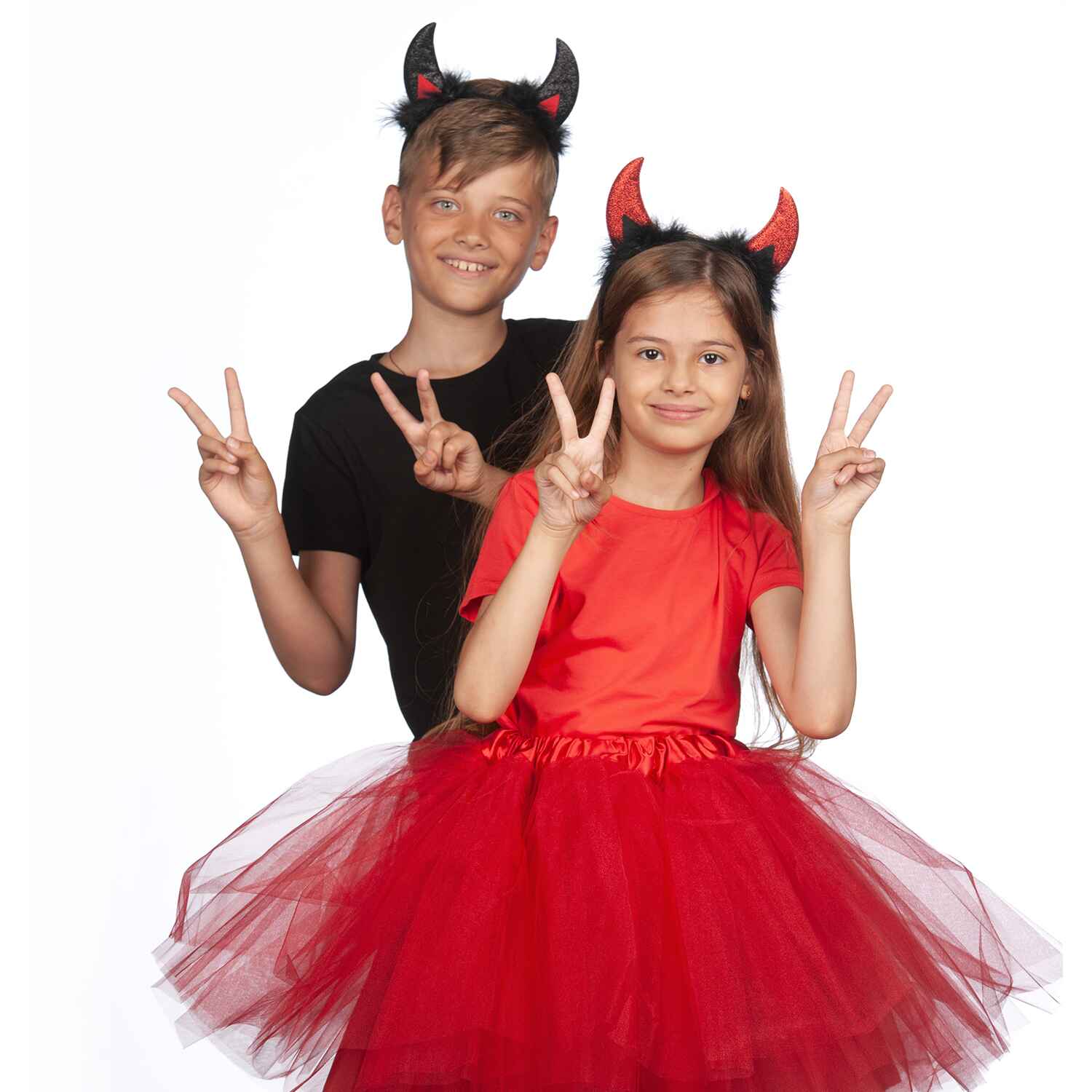 FUNCREDIBLE Devil Horns And Pitchfork, Devil Costume Accessories Set, Glitter Devil Ears Headband