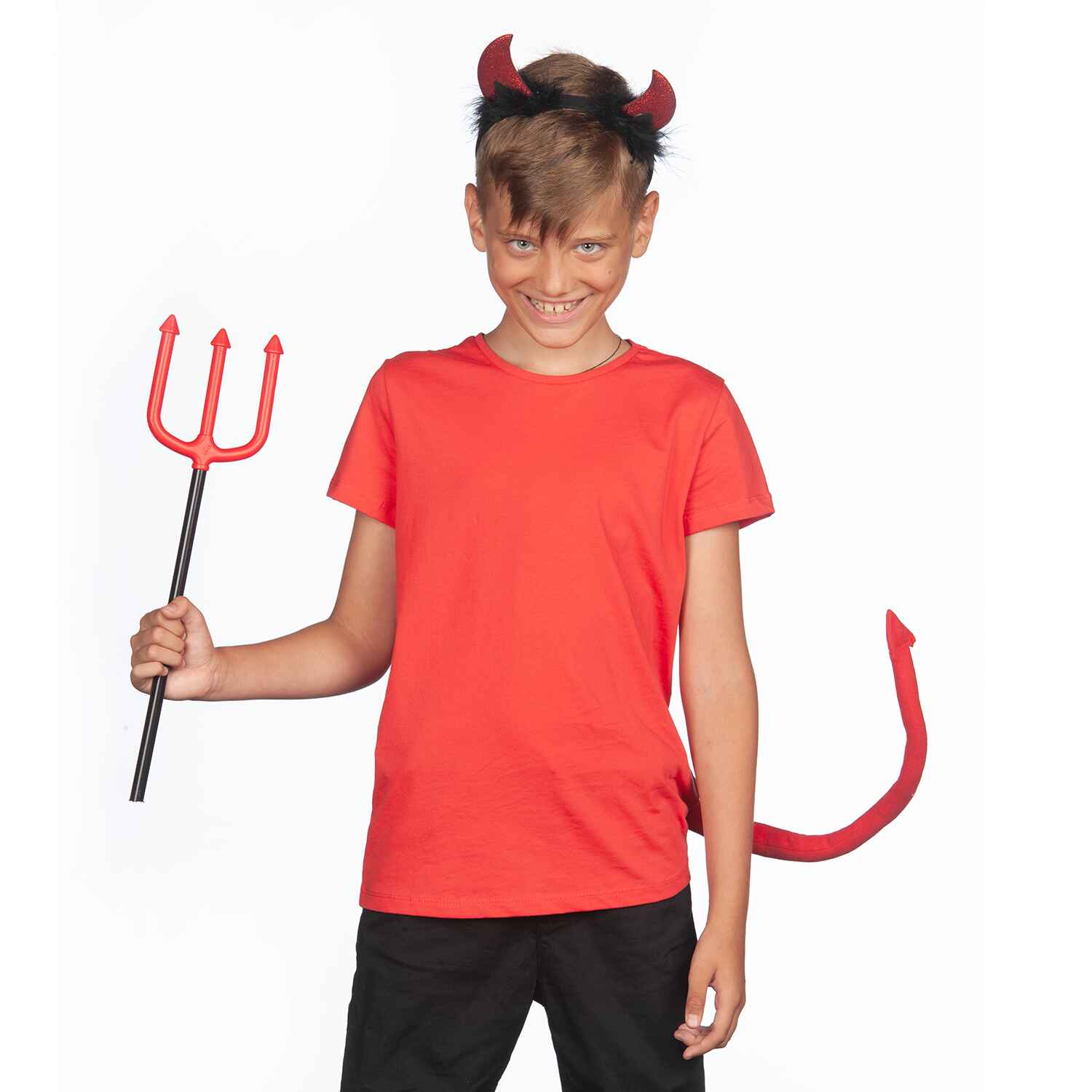 FUNCREDIBLE Red Devil Horns Headband, Glitter Devil Ears Headband, Devil  Costume Accessory